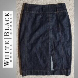 🔥3/$30 White House Black Market denim jeans pencil skirt women's size 6